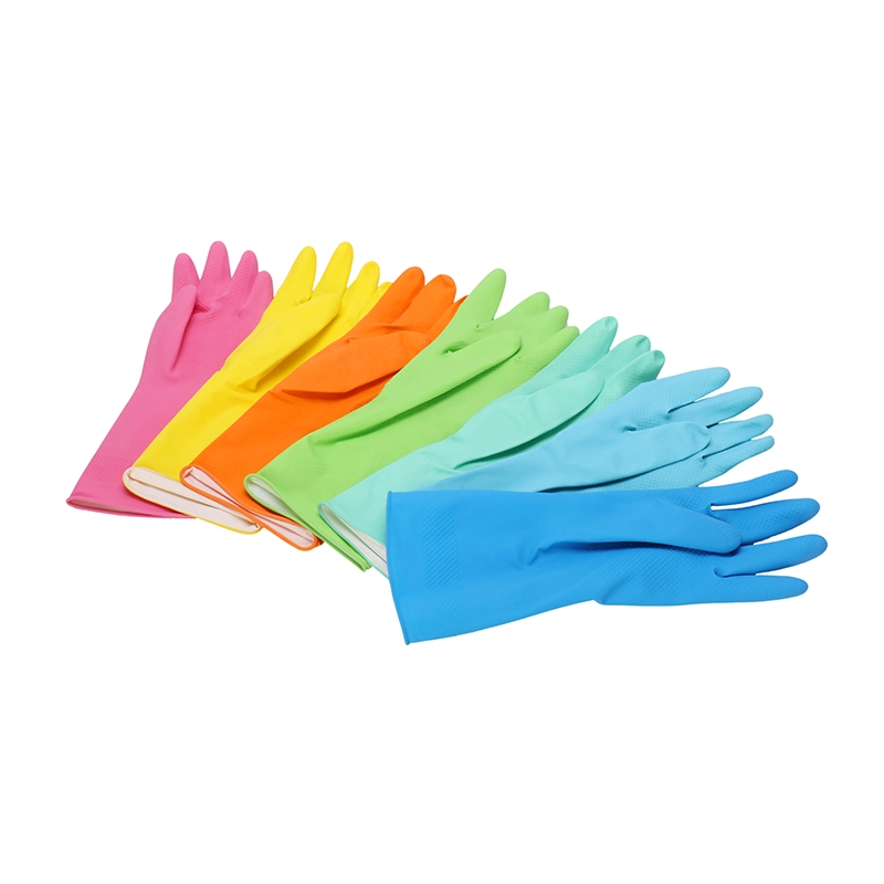 Reusable Long Cuff Waterproof Kitchen Rubber Latex Household Dish Washing Cleaning Gloves